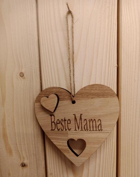 Deko Herz aus Eiche Beste Mama